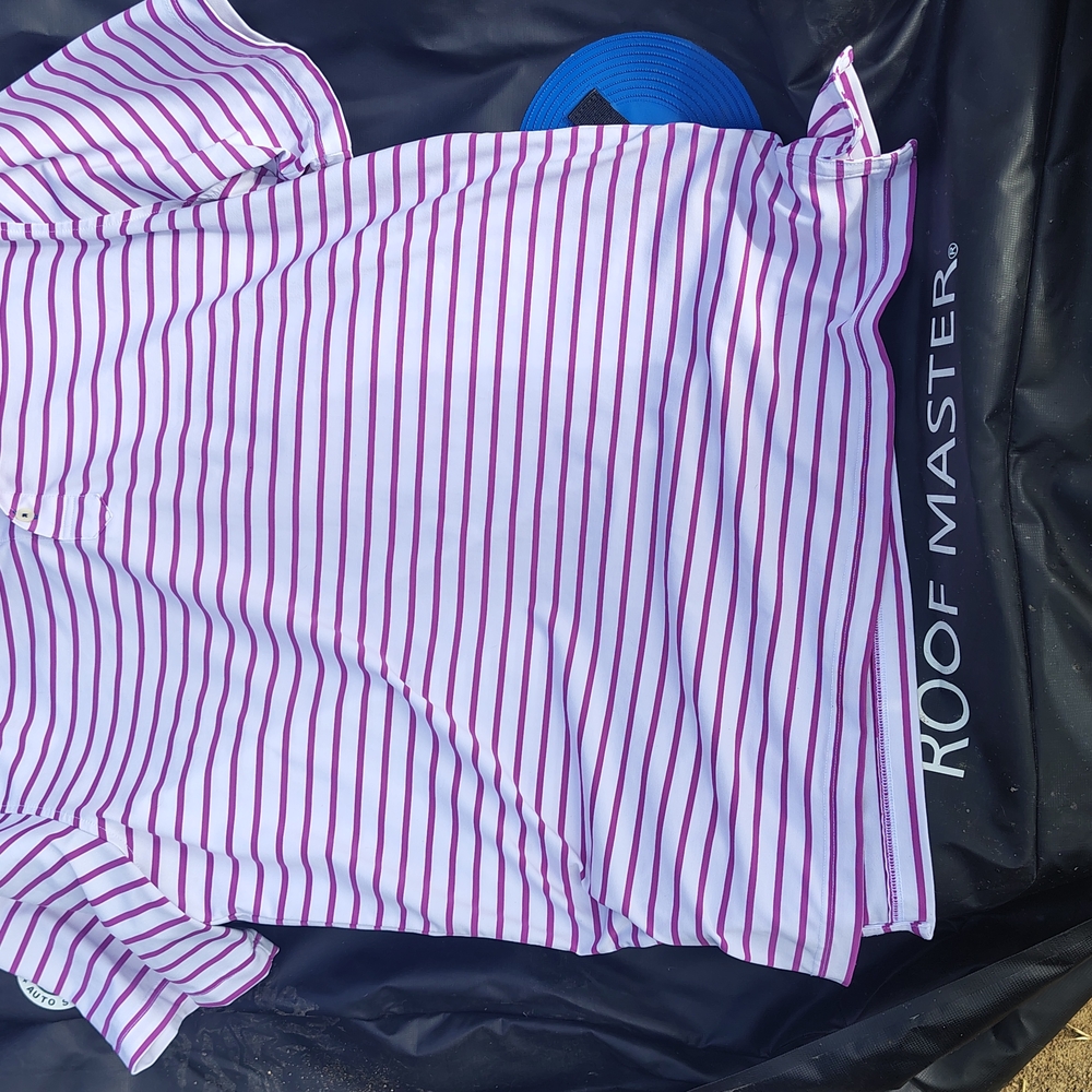 Greyson Purple and White Fitted Polo T-Shirt